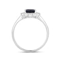 1.34 Ct Pear Blue Sapphire Diamond V-Prong 10k Gold Halo Statement Ring by Fine Color Jewels
