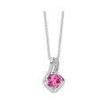 Pink Sapphire and Diamond Pendant Necklace by Fine Color Jewels