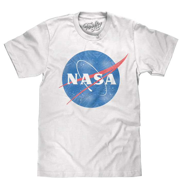 Distressed NASA Logo T-Shirt - White by Tee Luv