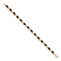 Genuine Red Garnet 14K Gold Floral Bracelet by Fine Color Jewels