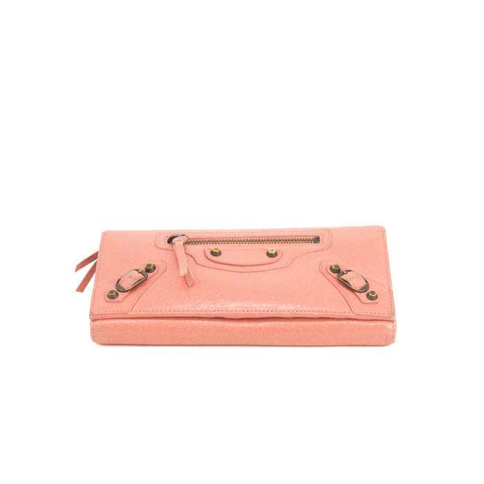 Balenciaga Pink Leather Continental Long Wallet #3691 by Bolt Boutique