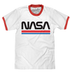 NASA Worm Logo Ringer T-Shirt - White and Red
