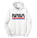 NASA Worm Logo Hooded Sweatshirt - White by Tee Luv