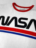 NASA Worm Logo Ringer T-Shirt - White and Red by Tee Luv