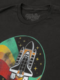 NASA Space Shuttle Worm Logo T-Shirt - Vintage Black by Tee Luv