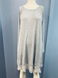 Layla Plus Size Printed Solid-Hem Sleepshirt,Grey Heather 2X by Vanessa Jane