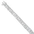 10K White Gold Round and Baguette Cut Diamond Bracelet (2.00 cttw, H-I Color, I2-I3 Clarity) by Bids.com