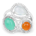 4.82 Carat Genuine Multi Stone .925 Sterling Silver Ring by Bids.com