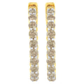 10K Yellow Gold Plated Sterling Silver Diamond Hoop Earrings (2 cttw, K-L Color, I2-I3 Clarity) by Bids.com