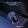 AUKEY 36W LED Car Charger CC-Y18S Dual USB-C/USB-A by DailySale