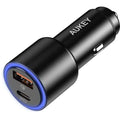 AUKEY 36W LED Car Charger CC-Y18S Dual USB-C/USB-A by DailySale