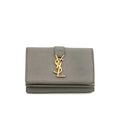 Saint Laurent YSL Grey Leather Trifold Compact Wallet #3703 by Bolt Boutique