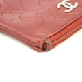 Chanel Camellia Lambskin Red Zip Pouch #3711 by Bolt Boutique