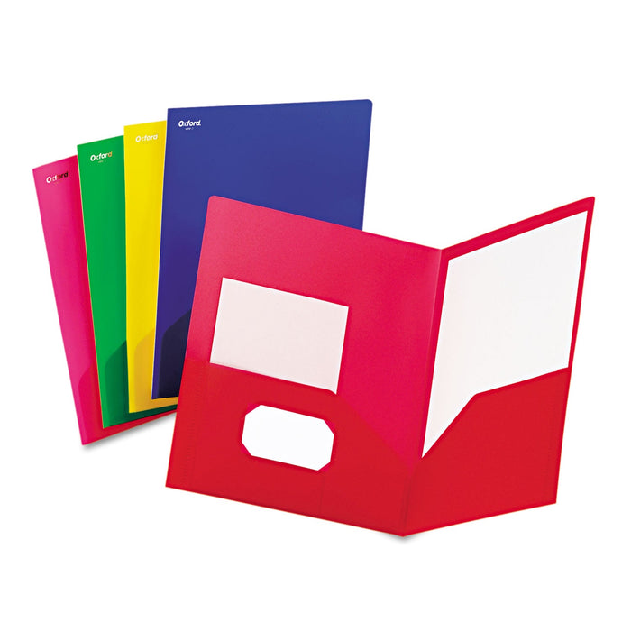 Oxford Fashion PolyPort Twin-Pocket Portfolio, Polypropylene, 11 x 8.5, Assorted, 25/Box