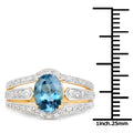 14K Yellow Gold Plated 2.30 Carat Genuine London Blue Topaz and White Topaz .925 Sterling Silver Ring by Bids.com