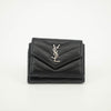 Yves Saint Laurent Black Leather Compact Wallet #3722