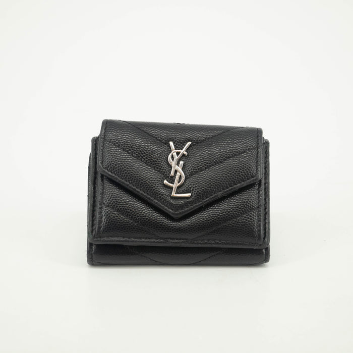Yves Saint Laurent Black Leather Compact Wallet #3722 by Bolt Boutique