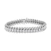 14K White Gold 5.0 Cttw Princess Cut Diamond 7" Invisible Set Wavy S-Link Tennis Bracelet (G-H Color, SI1-SI2 Clarity)