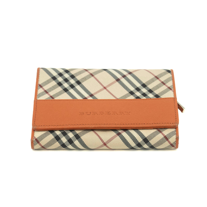 Burberry Tartan Check Orange Leather Wallet #3725 by Bolt Boutique