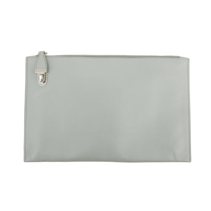 Prada Saffiano Leather Grey Clutch Bag #3727 by Bolt Boutique