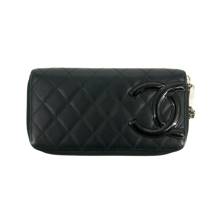 Chanel Cambon CC Black Zip Around Wallet 14 Series #3731 by Bolt Boutique