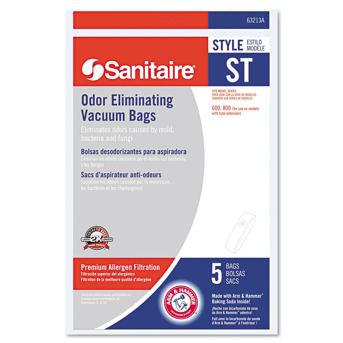 Sanitaire Style ST Disposable Vacuum Bags for SC600 and SC800 Series, 5/Pack