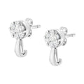 14K White Gold 3/4 Cttw Diamond Floral Cluster Drop and Dangle Stud Earrings (H-I Color, I1-I2 Clarity) by Bids.com