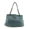 Chanel Blue Lambskin Quilted Gunmetal Chain Shoulder Bag #3741