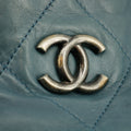 Chanel Blue Lambskin Quilted Gunmetal Chain Shoulder Bag #3741 by Bolt Boutique
