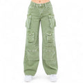 Multi Pockets Denim Wide Leg Cargo Pants-RJH30564 by The House of Stylez