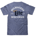 Miller Lite Milwaukee Wisconsin T-Shirt - Royal Snow Heather by Tee Luv