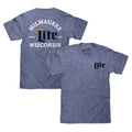 Miller Lite Milwaukee Wisconsin T-Shirt - Royal Snow Heather by Tee Luv