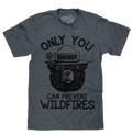 Smokey Bear Only You Can Prevent Wildfires T-Shirt - Indigo by Tee Luv
