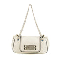 Chanel East West 2.55 Mademoiselle Flap White Accordian Shoulder Bag #3764 by Bolt Boutique