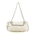 Chanel East West 2.55 Mademoiselle Flap White Accordian Shoulder Bag #3764 by Bolt Boutique