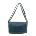 Chanel Boy Navy Lambskin Matelasse Reverso Shoulder Bag #3766 by Bolt Boutique