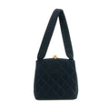 Chanel Vintage Satin CC Blue Kisslock Shoulder Bag #3768 by Bolt Boutique