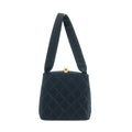 Chanel Vintage Satin CC Blue Kisslock Shoulder Bag #3768 by Bolt Boutique