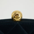 Chanel Vintage Satin CC Blue Kisslock Shoulder Bag #3768 by Bolt Boutique