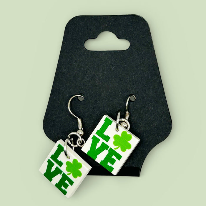 LOVE St. Patricks Day / Irish Earrings by B3 Customs