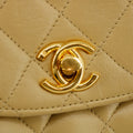 Chanel Lambskin Beige Quilted Chain Shoulder Bag #3772 by Bolt Boutique