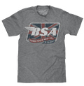 BSA Motorcycles Union Jack T-Shirt - Gray by Tee Luv
