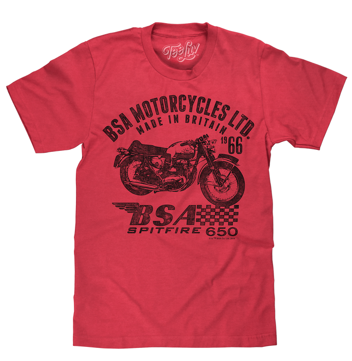BSA Spitfire T-Shirt - Red by Tee Luv