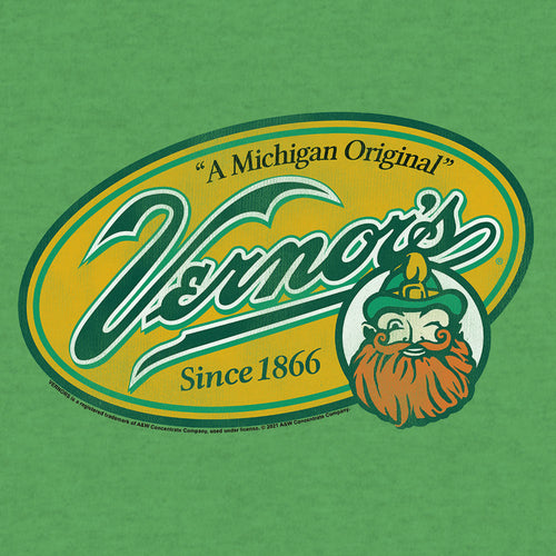 Vernor's Ginger Ale Michigan Original T-Shirt - Heather Kelly Green by Tee Luv