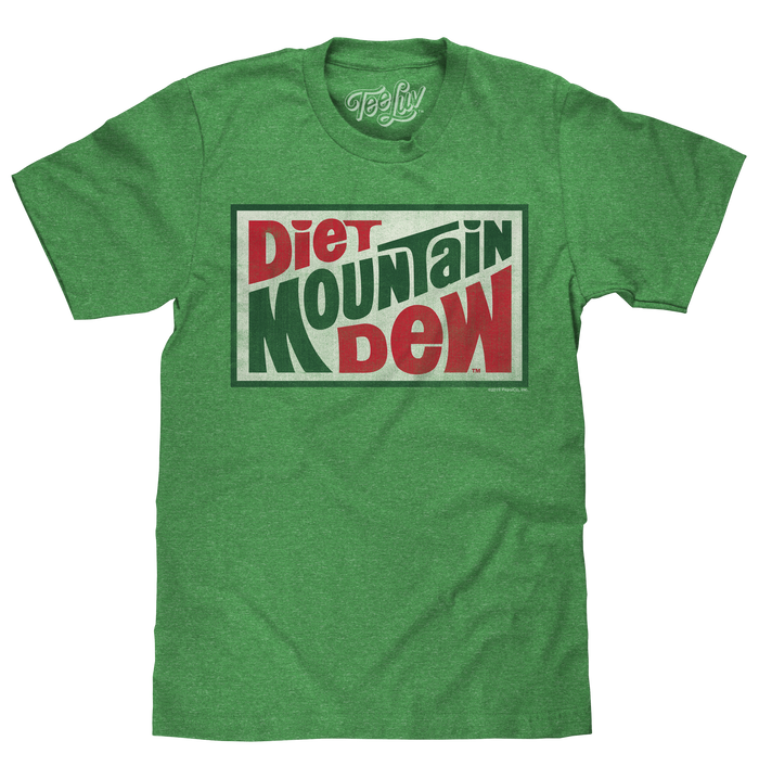 Diet Mountain Dew T-Shirt - Kelly Green by Tee Luv