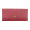 Prada Saffiano Leather Pink Continental Long Wallet #3808 by Bolt Boutique