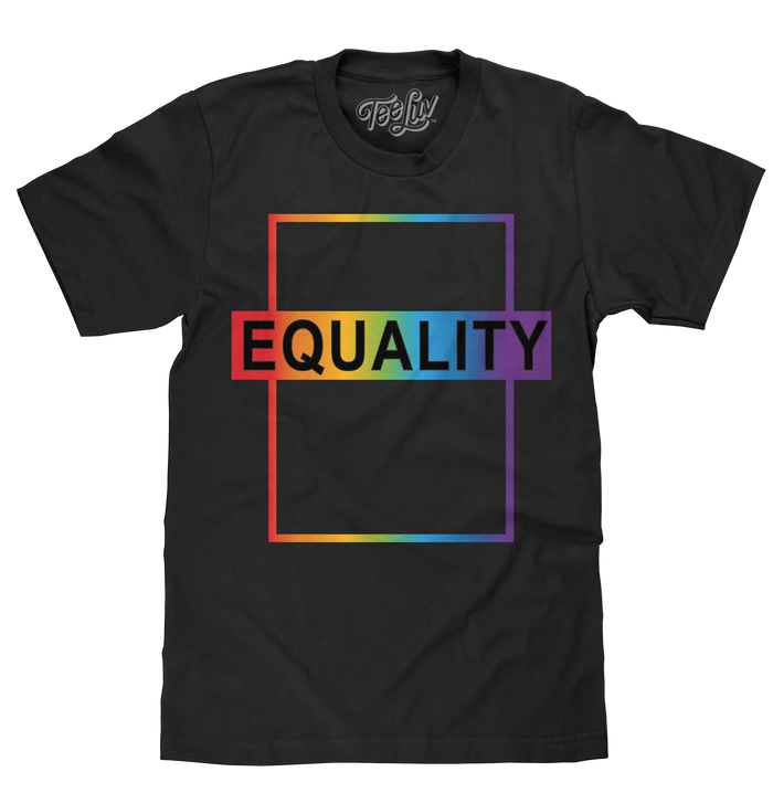 Equality Rainbow T-Shirt - Black by Tee Luv