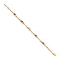 Genuine Ruby 14K Gold Bracelet Heart by Fine Color Jewels