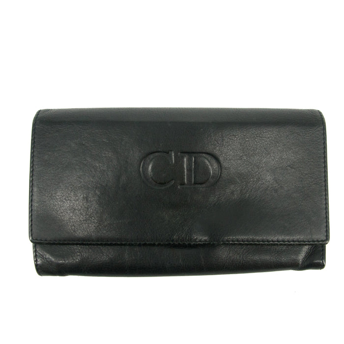 Christian Dior Vintage Black Leather Long Wallet #3818 by Bolt Boutique