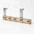 Toilette Products Bamboo and Stainless Steel Towel Door Hooks, 5 Hooks by Vanessa Jane